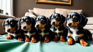 miniature dachshund puppies playing